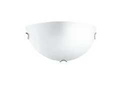 Bissolo Casa Applique<APPLIQUE BIANCO SATINATO CON GANCIO FILO CROMO D30X15CM - 1XE27 MAX 60W : vendita online APPLIQUE BIANCO SATINATO CON GANCIO FILO CROMO D30X15CM - 1XE27 MAX 60W in offerta