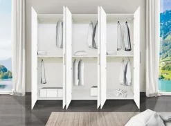Bissolo Casa Armadi Anta Battente<Armadio 6 ante in legno bianco frassinato