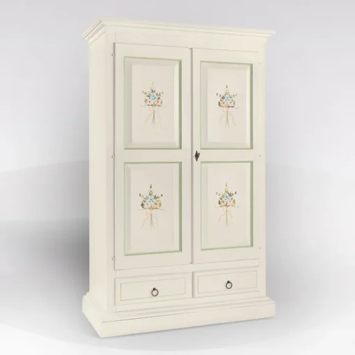 Bissolo Casa Mobili Classici In Arte Povera<ARMADIO 2A+2 CASSETTI LACCATO BIANCO CON DECORI : vendita online ARMADIO 2A+2 CASSETTI LACCATO BIANCO CON DECORI in offerta