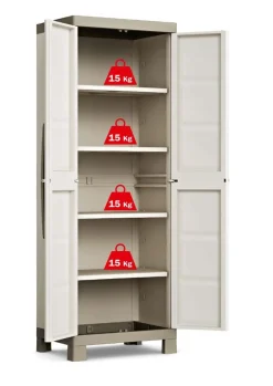 Bissolo Casa Mobili In Resina E Ferro|Mobili In Resina E Ferro<ARMADIO A RIPIANI EXCELLENCE IN RESINA CM 65X45 H182 BEIGE E TORTORA: vendita online ARMADIO A RIPIANI EXCELLENCE IN RESINA CM 65X45 H182 BEIGE E TORTORA in offerta