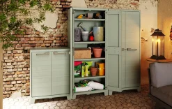Bissolo Casa Mobili In Resina E Ferro|Mobili In Resina E Ferro<ARMADIO A RIPIANI MOD. PLANET OUTDOOR IN RESINA CM 80X44 H 182 GRIGIO/VERDE: vendita online ARMADIO A RIPIANI MOD. PLANET OUTDOOR IN RESINA CM 80X44 H 182 GRIGIO/VERDE in offerta