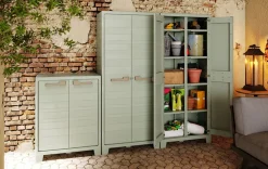 Bissolo Casa Mobili In Resina E Ferro|Mobili In Resina E Ferro<ARMADIO A RIPIANI/PORTASCOPE MOD. PLANET OUTDOOR IN RESINA CM 80X44 H 182 GRIGIO/VERDE: vendita online ARMADIO A RIPIANI/PORTASCOPE MOD. PLANET OUTDOOR IN RESINA CM 80X44 H 182 GRIGIO/VERDE in offerta