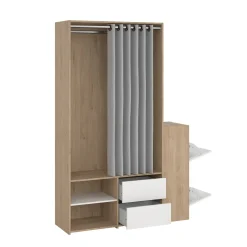 Bissolo Casa Armadietti|Armadietti<ARMADIO ATTREZZATO CON SCARPIERA CM 128X40.5 H. 197.5 JACKSON HICKORY: vendita online ARMADIO ATTREZZATO CON SCARPIERA CM 128X40.5 H. 197.5 JACKSON HICKORY in offerta