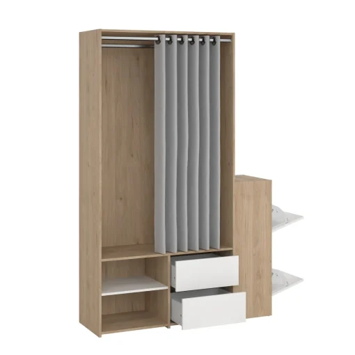 Bissolo Casa Armadietti|Armadietti<ARMADIO ATTREZZATO CON SCARPIERA CM 128X40.5 H. 197.5 JACKSON HICKORY: vendita online ARMADIO ATTREZZATO CON SCARPIERA CM 128X40.5 H. 197.5 JACKSON HICKORY in offerta