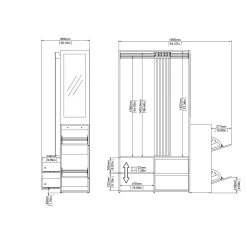 Bissolo Casa Armadietti|Armadietti<ARMADIO ATTREZZATO CON SCARPIERA CM 128X40.5 H. 197.5 JACKSON HICKORY: vendita online ARMADIO ATTREZZATO CON SCARPIERA CM 128X40.5 H. 197.5 JACKSON HICKORY in offerta