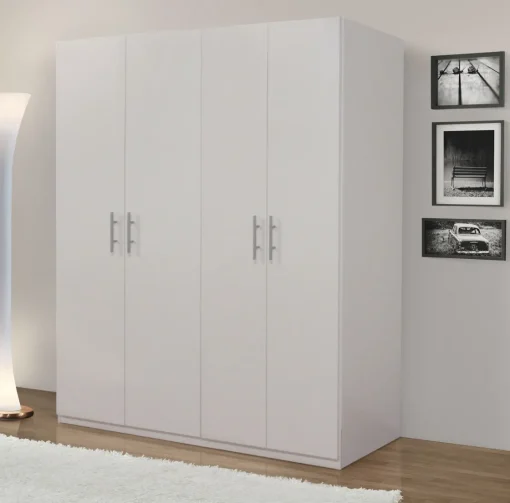 Bissolo Casa Armadi Anta Battente<Armadio bianco opaco 4 ante e 2 ripiani