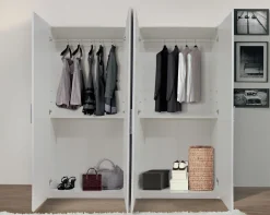 Bissolo Casa Armadi Anta Battente<Armadio bianco opaco 4 ante e 2 ripiani