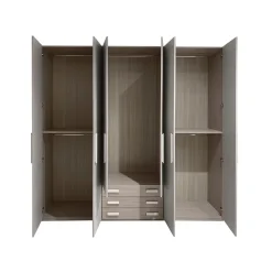 Bissolo Casa Armadi Anta Battente<ARMADIO FLY CM 271.4X58 H.246.4 CENERE WOOD E CALCE