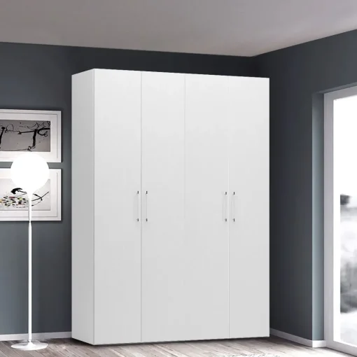Bissolo Casa Armadi Anta Battente<Armadio guardaroba 4 ante bianco frassinato