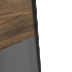 Bissolo Casa Armadi Anta Scorrevole<ARMADIO INFINITO CM 251,3X64/67 H.222,5 NOCE BRERA E GRIGIO TITANIO LUCIDO