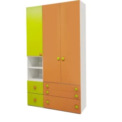 Bissolo Casa Armadi Anta Battente<ARMADIO JOB CM 150X58 H.259.2 BIANCO/PERA/ALBICOCCA