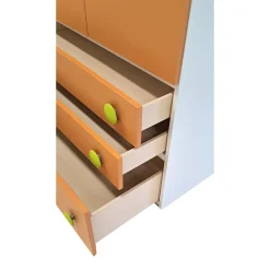 Bissolo Casa Armadi Anta Battente<ARMADIO JOB CM 150X58 H.259.2 BIANCO/PERA/ALBICOCCA