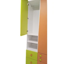 Bissolo Casa Armadi Anta Battente<ARMADIO JOB CM 150X58 H.259.2 BIANCO/PERA/ALBICOCCA