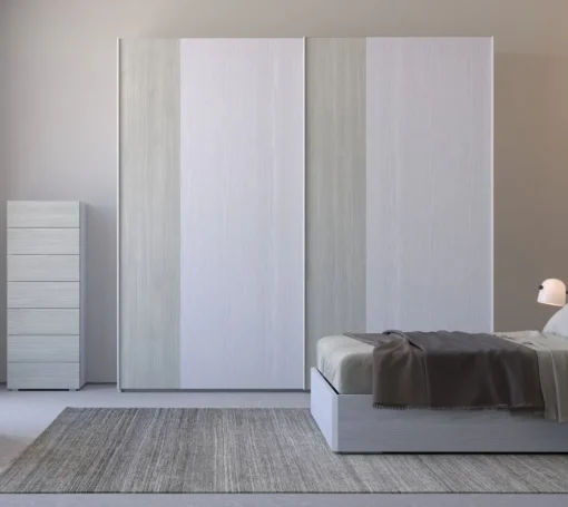 Bissolo Casa Armadi Anta Scorrevole<ARMADIO LINK CM 277X62/66 H. 262 FRASSINO NUVOLA E CENERE WOOD