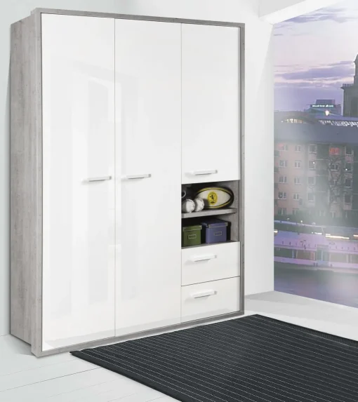 Bissolo Casa Armadi Anta Battente<Armadio moderno 3 ante bianco e cemento