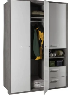 Bissolo Casa Armadi Anta Battente<Armadio moderno 3 ante bianco e cemento