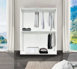 Bissolo Casa Armadi Anta Battente<Armadio moderno 4 ante bianco e cemento