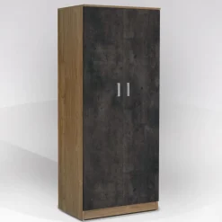 Bissolo Casa Armadietti|Armadietti<ARMADIO MULTIUSO CM 77X55 H. 182 NOCE STELVIO E OSSIDO: vendita online ARMADIO MULTIUSO CM 77X55 H. 182 NOCE STELVIO E OSSIDO in offerta