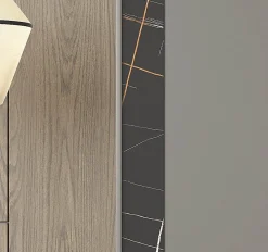 Bissolo Casa Armadi Anta Scorrevole<ARMADIO RIGO CM 270X65 H. 247 FANGO E VETRO MARMO DARK