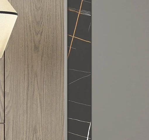 Bissolo Casa Armadi Anta Scorrevole<ARMADIO RIGO CM 270X65 H. 247 FANGO E VETRO MARMO DARK