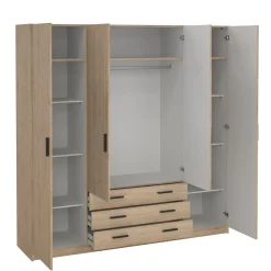 Bissolo Casa Armadi Anta Battente<Armadio Sprint Jackson Hickory: Armadio con 4 Ante e 3 Cassetti in Offerta