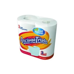 Bissolo Casa Panni<ASCIUGATRIPLO 3VELI 2ROTOLI 75STRAPPI SOFT FLOWER: vendita online ASCIUGATRIPLO 3VELI 2ROTOLI 75STRAPPI SOFT FLOWER in offerta