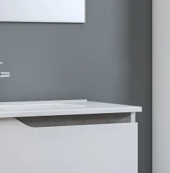 Bissolo Casa Bagni Moderni<BAGNO COMPLETO GRACE2 LACCATO BIANCO LUCIDO CON PARTICOLARI CEMENTO