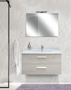 Bissolo Casa Bagni Moderni<Bagno Completo in Olmo Bianco: arredo bagno a prezzi Bassi