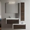 Bissolo Casa Bagni Moderni<BAGNO COMPLETO LUNA LACCATA BIANCA LUCIDA ED OLMO CAFFE'