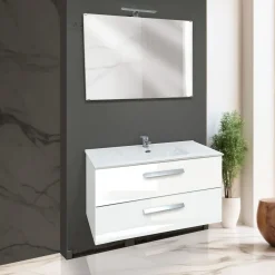 Bissolo Casa Bagni Moderni<BAGNO COMPLETO MOD. ANGELA CM 100 BIANCO LUCIDO