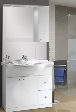 Bissolo Casa Bagni Moderni<BAGNO COMPLETO MOD. CINZIA CM 85 BIANCO LUCIDO
