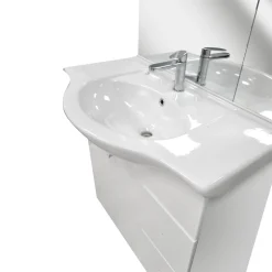 Bissolo Casa Bagni Moderni<BAGNO COMPLETO MOD. CINZIA CM 85 BIANCO LUCIDO
