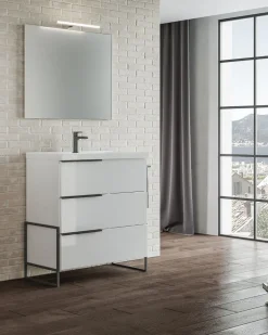 Bissolo Casa Bagni Moderni<BAGNO COMPLETO MOD. FEBE CM 82 BIANCO LUCIDO