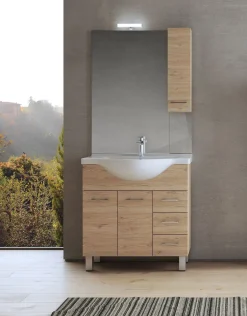Bissolo Casa Bagni Moderni<BAGNO COMPLETO MOD. GAIA CM 85 QUERCIA NATURALE