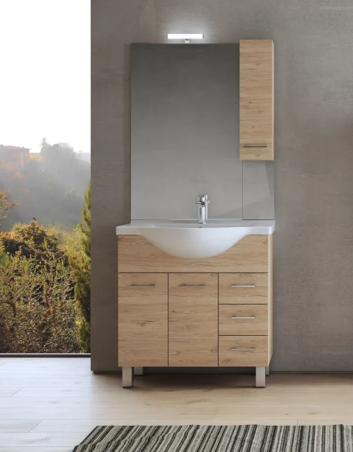 Bissolo Casa Bagni Moderni<BAGNO COMPLETO MOD. GAIA CM 85 QUERCIA NATURALE
