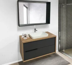 Bissolo Casa Bagni Moderni<BAGNO COMPLETO MOD. ISIDE CM 101 NOCE E GRAFITE OPACO