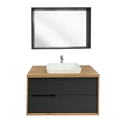 Bissolo Casa Bagni Moderni<BAGNO COMPLETO MOD. ISIDE CM 101 NOCE E GRAFITE OPACO