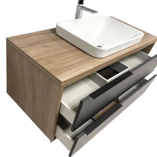 Bissolo Casa Bagni Moderni<BAGNO COMPLETO MOD. ISIDE CM 101 NOCE E GRAFITE OPACO