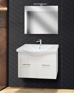 Bissolo Casa Bagni Moderni<BAGNO COMPLETO MOD.SOLE CM 80 BIANCO LUCIDO
