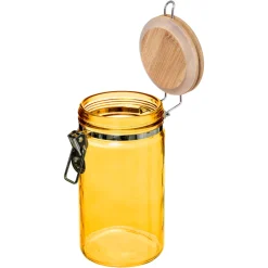 Bissolo Casa Barattoli<BARATTOLO ERMETICO GIALLO CON TAPPO IN BAMBÙ DA 1LT