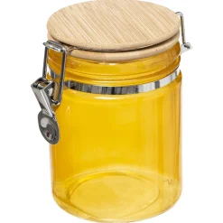 Bissolo Casa Barattoli<BARATTOLO ERMETICO GIALLO CON TAPPO IN BAMBÙ DA 0,75LT