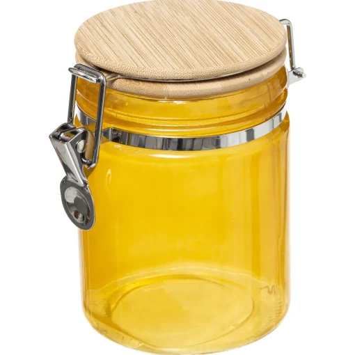 Bissolo Casa Barattoli<BARATTOLO ERMETICO GIALLO CON TAPPO IN BAMBÙ DA 0,75LT