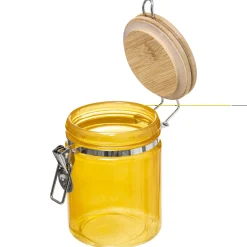 Bissolo Casa Barattoli<BARATTOLO ERMETICO GIALLO CON TAPPO IN BAMBÙ DA 0,75LT