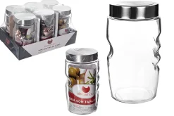 Bissolo Casa Barattoli<BARATTOLO IN VETRO CON COPERCHIO IN ACCIAIO 800ML D 10 H 17CM