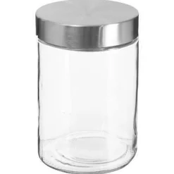 Bissolo Casa Barattoli<BARATTOLO IN VETRO CON TAPPO IN METALLO 1.2LT