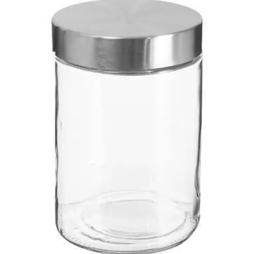 Bissolo Casa Barattoli<BARATTOLO IN VETRO CON TAPPO IN METALLO 1.2LT