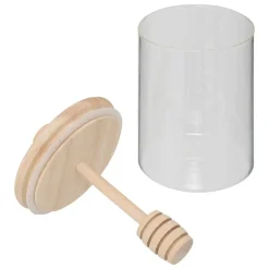 Bissolo Casa Barattoli<BARATTOLO PER IL MIELE IN VETRO LINEA HERMET CON TAPPO IN LEGNO 0,4LT