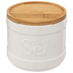 Bissolo Casa Accessori Vari Oliere, Acetiere, Saliere E Pepiere<BARATTOLO SALE NATUREO BIANCO CON TAPPO IN BAMBU' 10.7X10CM