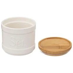 Bissolo Casa Accessori Vari Oliere, Acetiere, Saliere E Pepiere<BARATTOLO SALE NATUREO BIANCO CON TAPPO IN BAMBU' 10.7X10CM