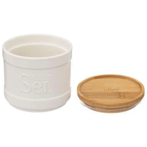 Bissolo Casa Accessori Vari Oliere, Acetiere, Saliere E Pepiere<BARATTOLO SALE NATUREO BIANCO CON TAPPO IN BAMBU' 10.7X10CM